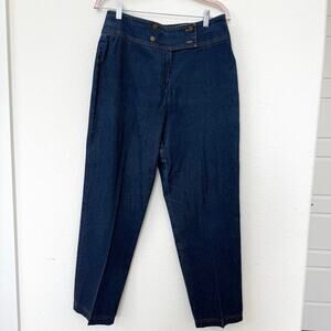 OMG Collection High Rise Denim Pants Blue Size 30 Button Front Vintage Y2K